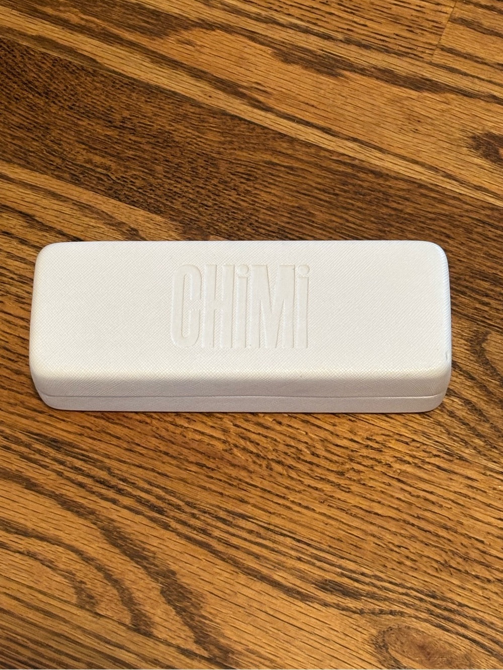 CHIMI Eyewear White Saffiano Faux Leather Hardshell Glasses Case